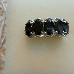 5 STONE SETTING PLATINUM OVER STERLING SILVER